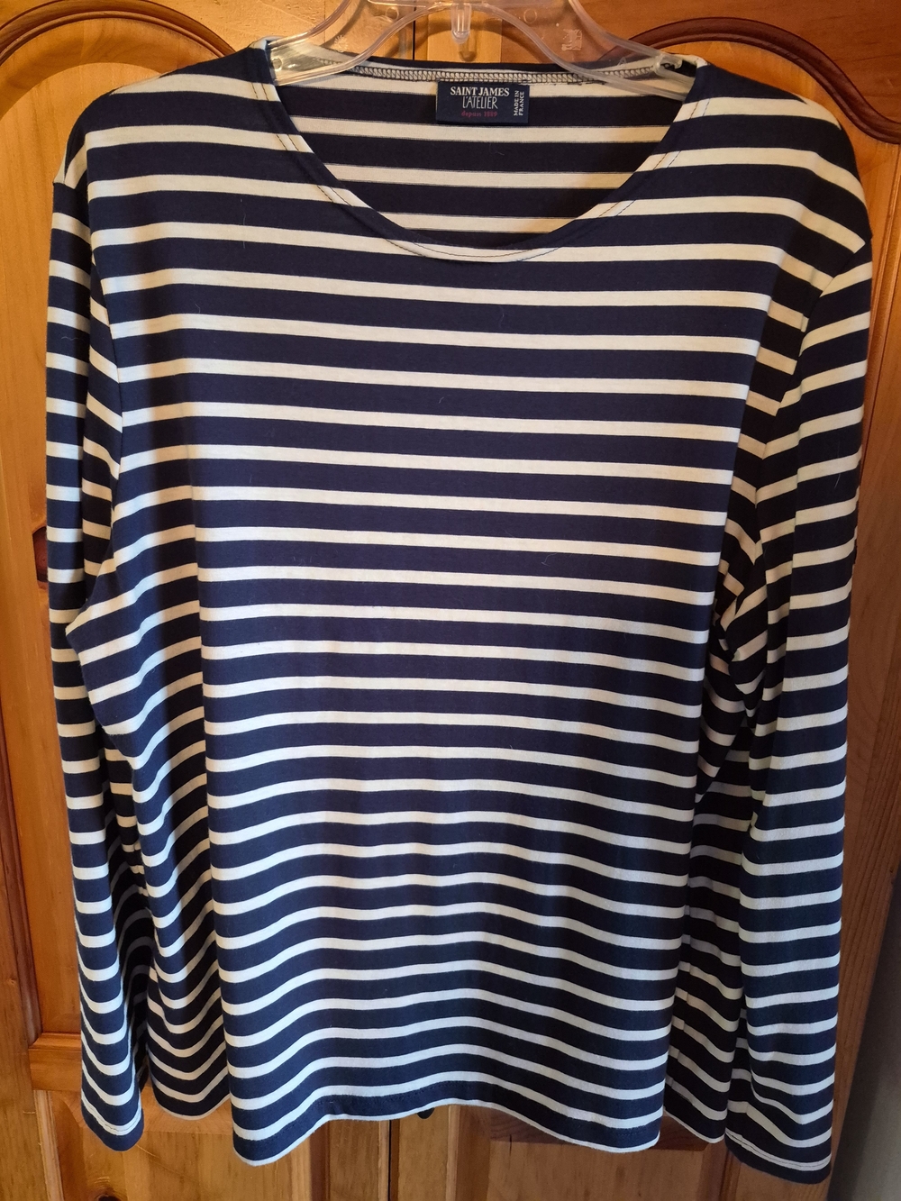 Saint James Navy & White Striped Long-Sleeve Breton Top